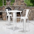 thumbnail image 1 of Bowery Hill Metal 3 Piece Bar Table Set in White, 1 of 4