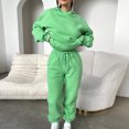 thumbnail image 5 of PEZHADA Fall Savings Women 2 Piece Outfits Sweatsuit Set Oversized Long Sleeve Hooded Sweatshirt with Pockets Drawstring Sweatpant Lounge Set Tracksuit Green, 5 of 5