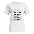 thumbnail image 2 of Débardeurs d'Été Grande Taille pour Femmes, T-Shirts à Col Rond Imprimés Grande Taille, T-Shirt Graphique à Manches Courtes avec Imprimé Chat, Hauts Tee à Col en V pour Femmes en Liquidation, 2 of 4