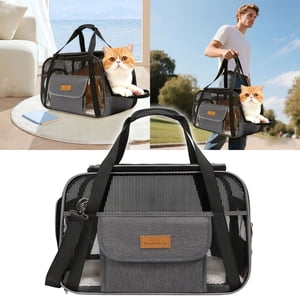 Portable Pet for Cats and Dogs with Mesh Window and Comfortable Padding for Safe Travel