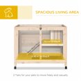 thumbnail image 4 of PawHut Indoor Rabbit Hutch with Wheels, Bunny Cage with Ramp, Natural Wood, 4 of 9