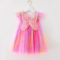 thumbnail image 2 of MIASHUI Robe en Tulle Sans Manches pour Bébé Fille, Robe Tutu à Fleurs et Papillons, Robe de Princesse pour Fête d'Anniversaire, Rose Vif, 18-24 Mois, 2 of 4