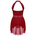 thumbnail image 4 of Runhomal Robe de Danse Ballet Sans Manches pour Filles Enfants, Justaucorps de Gymnastique Bourgogne 6, 4 of 6