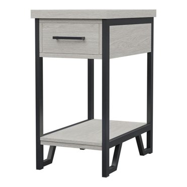Furniture of America Sims Transitional Wood 1-Shelf Side Table in Antique White