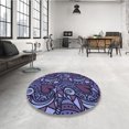 thumbnail image 4 of Ahgly Tapis de Zone Carré Lavable en Machine Bleu Ardoise Moyen, 6 Pieds Carré, 4 of 7