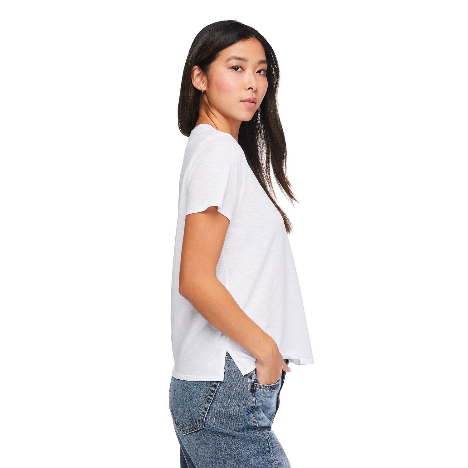 T-shirt à pochette encolure en V George pour femmes
