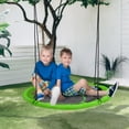 thumbnail image 2 of Outsunny Saucer Swing Giant Hanging Tree Swing, Nest Web Rope Seat, Green, 2 of 10