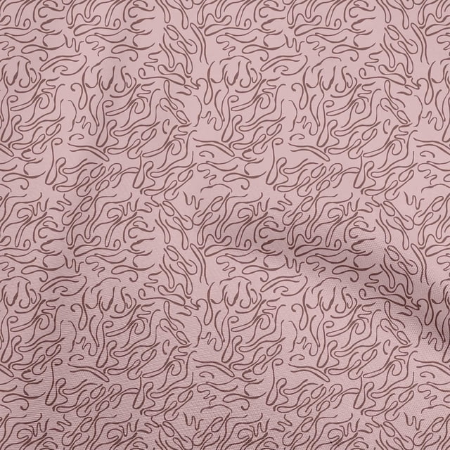 oneOone Velvet Pink Fabric Abstract Line Fabric For Sewing Printed Craft Fabric By The Yard 58 Inch Wide
