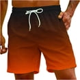 thumbnail image 2 of Meichang Mens Gradient Swim Trunks Summer 5 Inch Quick Drying Swimming Shorts Casual Elastic Waist Surfing Boardshorts Lightweight Drawstring Bathing Suits with Pockets Orange XL, 2 of 9