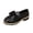 Black, variant on Black Shoes Women ,Women's All-Season Leather Loafers: Casual, Solid Color, Bow Design, Round Toe, Low Heel