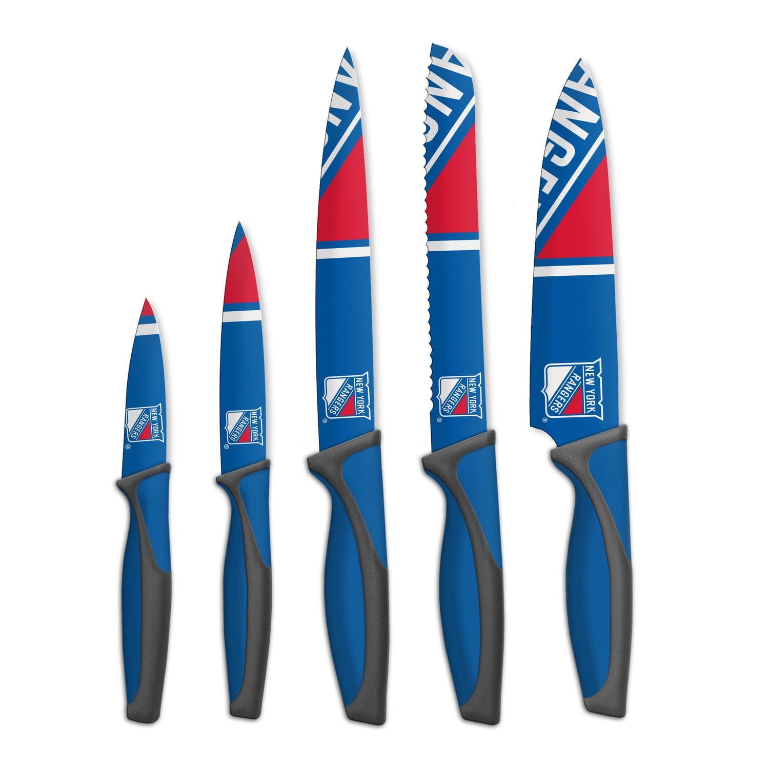 OFFICIALLY LICENSED 5 KNIFE KITCHEN SET NHL NEW YORK RANGERS