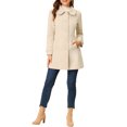 thumbnail image 2 of INSPIRE CHIC Manteaux pour Femmes Col Peter Pan Boutonnage Simple devant à Boutons Manteaux d'Hiver TP Beige, 2 of 7