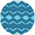 thumbnail image 1 of Ahgly Company Tapis d'Intérieur Ronds Transitionnels Bleus Lavables à la Machine, 5 Pieds Rond, 1 of 7