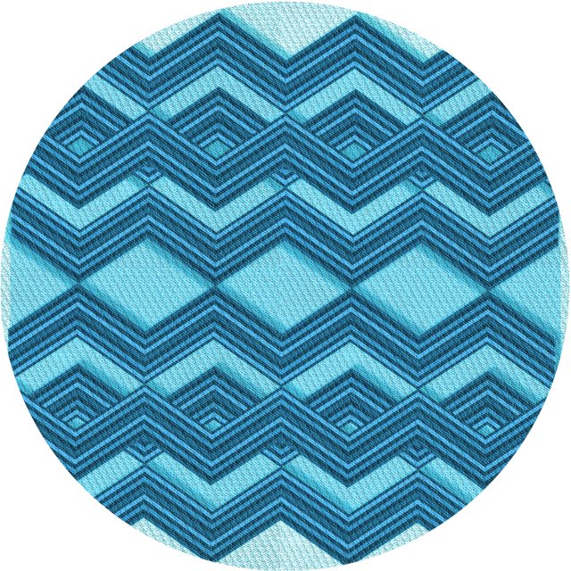 Ahgly Company Tapis d'Intérieur Ronds Transitionnels Bleus Lavables à la Machine, 5 Pieds Rond