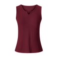 thumbnail image 5 of Annhoo Summer Ribbed Tank Tops for Women V Neck Sleeveless Tees Lounge Slim Solid Color Going out T Shirts, 5 of 5
