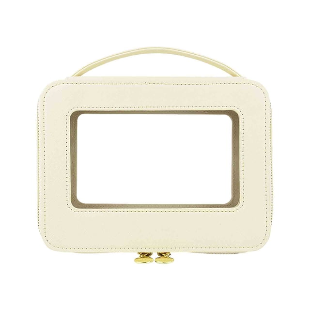EGNMCR Makeup Bag,Travel Makeup Bag New Fashion Counter High End Handheld Makeup Case With High Appearance Value Travel Portable Window Opening Transparent PVC Makeup Bag creative creative