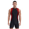 thumbnail image 1 of Eandarui Mens Rash Guard One-Piece Swimsuit Quick-Drying Athletic Wear Beach Holiday Sunbathing Burgundy XXL, 1 of 4