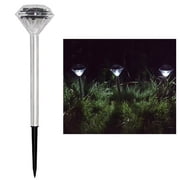 Rbaofujie Solar Lights Outdoor Garden Solar Lawnlamp Stainless Steel Diamond Ground Lamp White/Warm/Color Light Fence Projection Lighting Outdoor Solar Lights