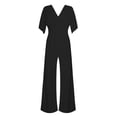 thumbnail image 4 of Pxiakgy Combinaisons pour Femmes Combinaison Décontractée Mode Taille Haute Jambes Larges Noir + L, 4 of 5