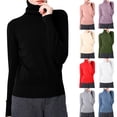 thumbnail image 5 of Atogsazn Chandail Col Roulé Tricoté pour Femmes Chandail Décontracté Manches Longues Automne Hiver Vêtements Couleur Unie Beige G Mode, 5 of 5