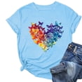 thumbnail image 1 of Liquidation d'Économies! BEFOKA Hauts pour Femmes Grande Taille en Liquidation, Blouse T-shirt d'Été Décontractée pour Femmes, T-shirt Imprimé à Col Rond à Manches Courtes pour Femmes, Haut à Manches Courtes à Col Rond, 1 of 4