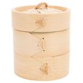 thumbnail image 1 of MasteelfCA 1 Set Handmade Bamboo Steamer Cooking Tool Kitchen Food Steamer with Lid, 1 of 8