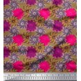 thumbnail image 1 of Soimoi Satin Silk Fabric Flower Artistic Print Fabric by Yard 42 Inch Wide, 1 of 3
