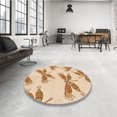 thumbnail image 4 of Ahgly Company Tapis d'Intérieur Lavables en Machine, Carrés, Orange Transitionnel, 4' Carré, 4 of 7