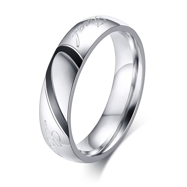 Puzzle Heart Wedding Band Ring for Valentine Lovers EngageMenst Promise