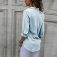 thumbnail image 4 of Timegard Button down Shirts for Women Plus Size Chiffon Lapel Neck Long Sleeve Tops Work Office Blouse, 4 of 6