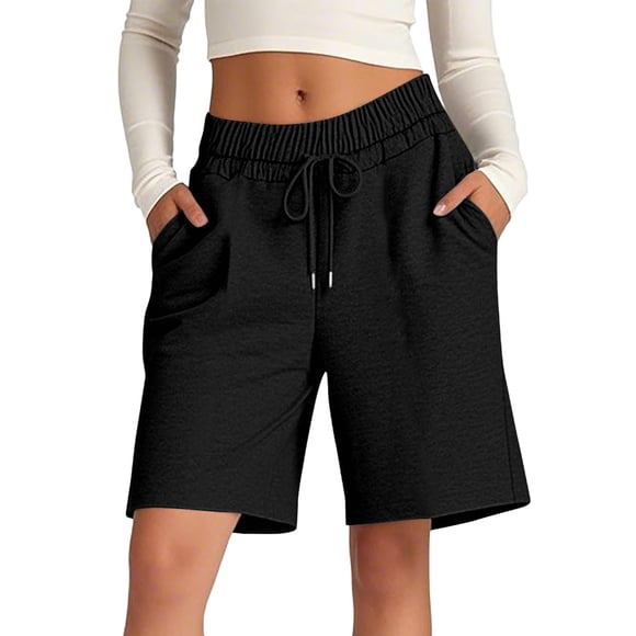 Yuzhih Women's Lounge Casual Sweat Shorts Soft High Waist Shorts for Summer with Pockets Athletic Gym Loose Shorts