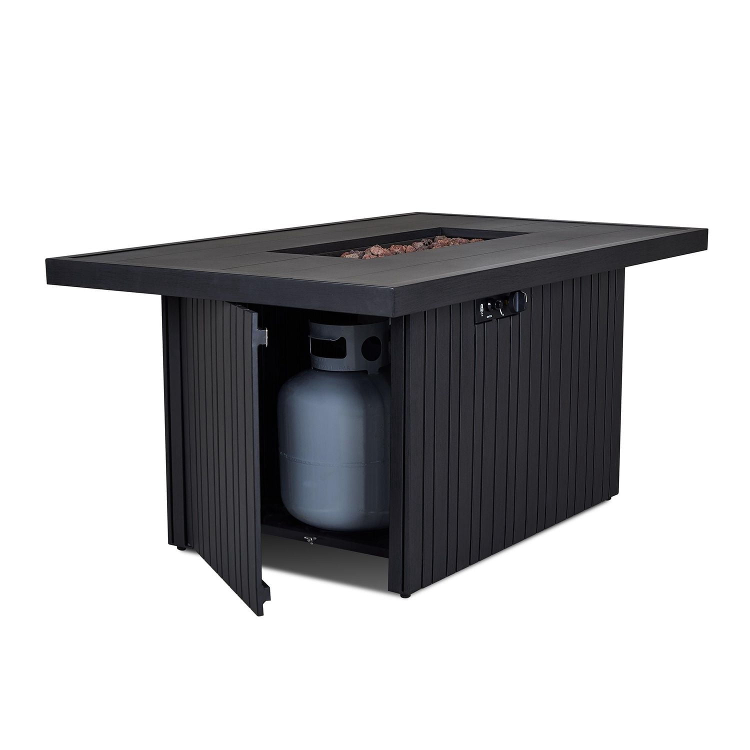 Foyer Extérieur au Propane Rectangulaire de 52 po Calvin en Corail noir