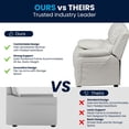 thumbnail image 2 of Deluxe Padded Contemporary White Vinyl Kids Recliner with Storage Arms, 2 of 9