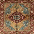 thumbnail image 1 of Ahgly Company Tapis d'Intérieur Carrés Abstraits Safran Rouge Persans, 8 Pieds Carré, 1 of 6