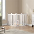thumbnail image 2 of Yaheetech 36" Tall Freestanding Wooden Fence with 2 Support Feet, White, 2 of 7