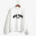 thumbnail image 2 of HNMKIU Women's Tops Autumn Winter O Neck Solid Color Printed Long Sleeve Pullover Sweatshirt, 2 of 4