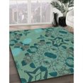 thumbnail image 3 of Ahgly Company Tapis d'Intérieur Lavable en Machine Carré Vert Profond Transitionnel, 4 Pieds Carré, 3 of 7