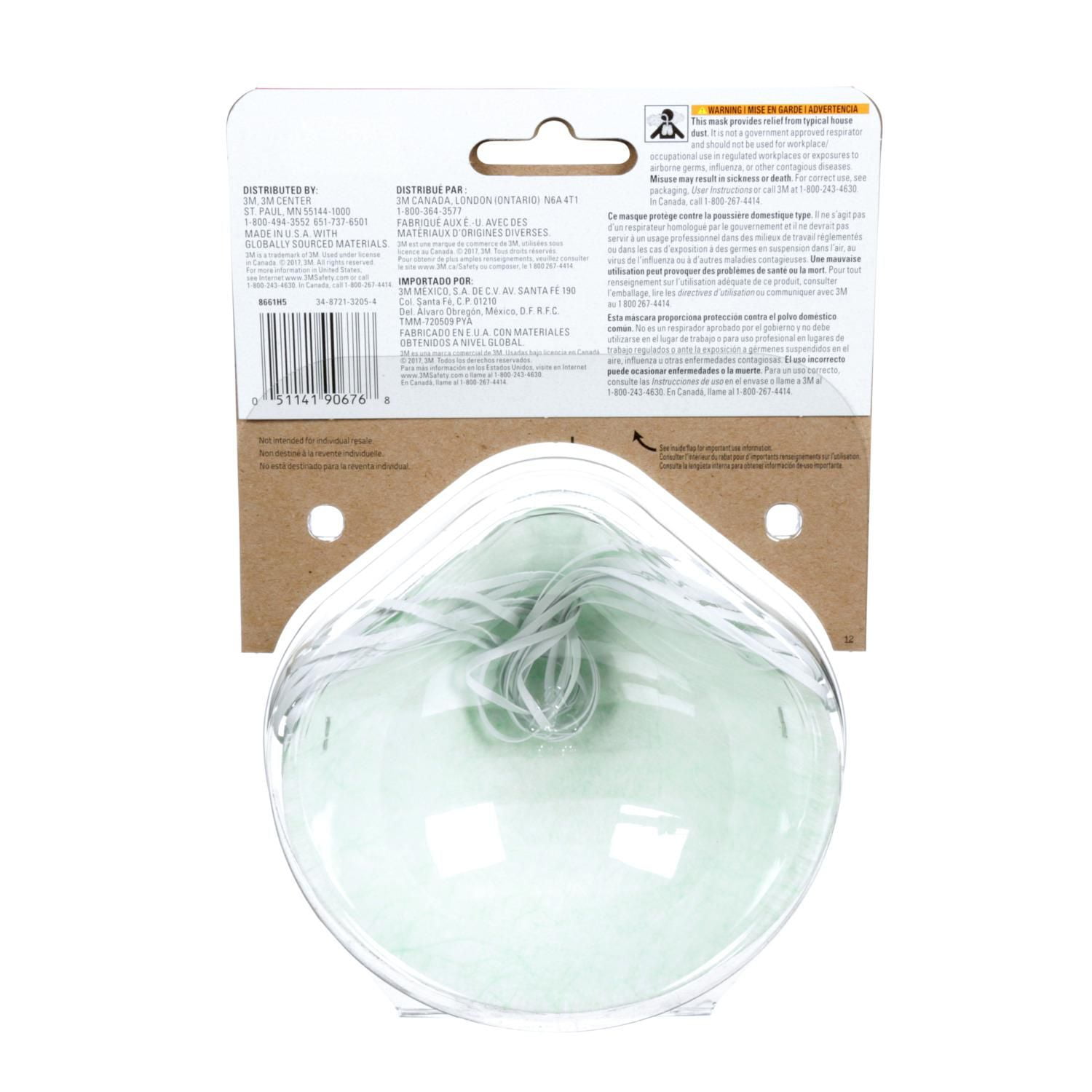 3M™ Dust Mask 8661H5-DC, Home Use, 5/Pack