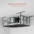 thumbnail image 2 of 3 x 6ft Heavy Duty Overhead Garage Storage Rack, 22'' to 40" Ceiling Drop-Down Height Adjustable Storage Racks, 450 LBS Weight Capacity, 72" L x 36" W x 40" H, 2 of 9