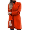 thumbnail image 2 of IROINID Manteau Décontracté Mi-Long pour Femmes, Col Rabattu, Couleur Unie, Manches Longues, Orange, 2 of 3