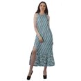 thumbnail image 1 of Moomaya Robe de Vacances pour Femmes en Rayonne, Col Licou, Sans Manches, Fente avant, Robe Imprimée, 1 of 4