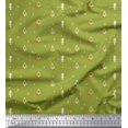thumbnail image 1 of Soimoi Green Silk Fabric Tree Christmas Print Sewing Fabric Yard 42 Inch Wide, 1 of 3