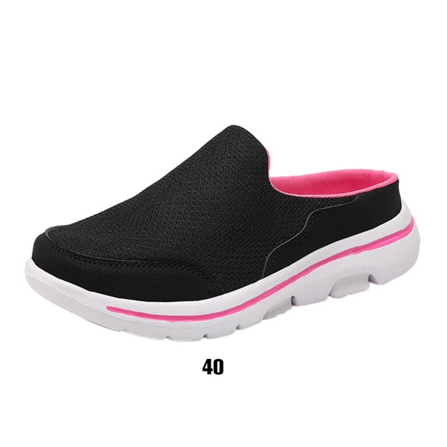 1 Paire Femmes Portable Style Décontracté Sandales à Enfiler en Maille Style Décontracté Portable Voyage Respirant Design Simple Pantoufle Sandale Chaussures Noir Rouge Taille 40