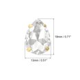 thumbnail image 2 of Unique Bargains 20Pack Teardrop Sew on Rhinestone - 18x13mm Glass Teardrop Crystal Rhinestones in Gold Prong Setting (White), 2 of 7