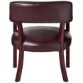 thumbnail image 3 of Fauteuil d'Appoint Traditionnel en Vinyle Rouge Sang de Bœuf et Bois d'Acajou, 3 of 3