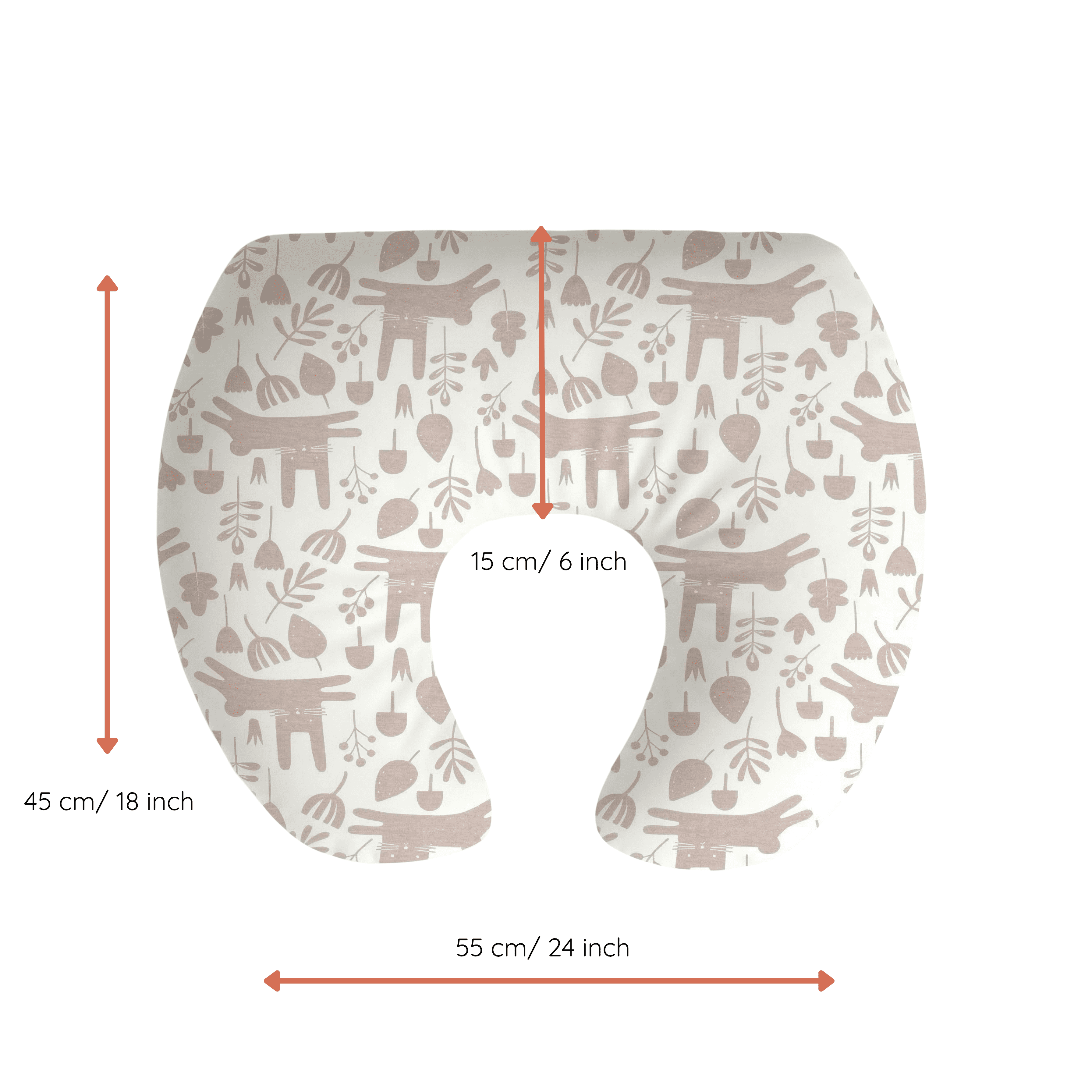 Coussin d’allaitement Jolly Jumper Baby Sitter - Bunny | Entreprise fièrement canadienne | 100 % coton, hypoallergénique pour l’allaitement | Fabriqué au Canada avec des pièces canadiennes et importée