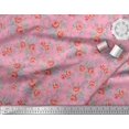 thumbnail image 3 of Soimoi Tissu Poly Georgette Imprimé Feuilles & Roses au Mètre 42 Pouces de Large, 3 of 3