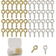 thumbnail image 1 of EcoNesxp Silver Gold Hardware Small Screw Eye Pin 8mm, 1 of 4