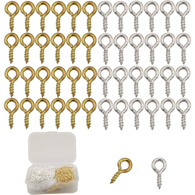 EcoNesxp Silver Gold Hardware Small Screw Eye Pin 8mm