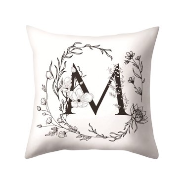 Housse de Coussin Motif Lettres pour Canapé Voiture Décoration Maison